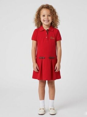 Gucci Bright Red Polo Pleated Skirt Dress
